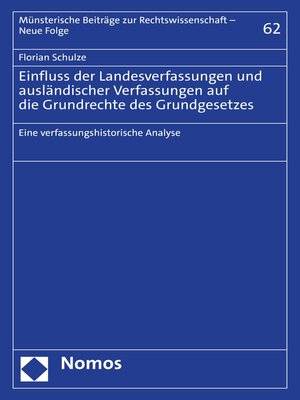 cover image of Einfluss der Landesverfassungen und ausländischer Verfassungen auf die Grundrechte des Grundgesetzes